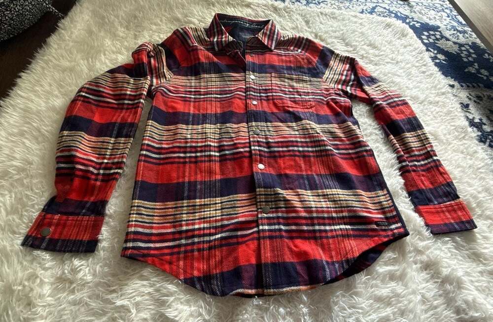 Scotch & Soda Amsterdams Blauw Long Sleeve‎ Plaid Flannel Button-Down Shirt